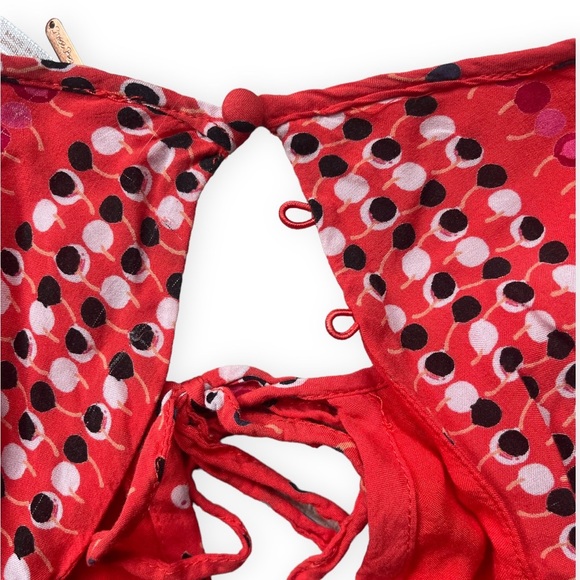 Free People Coryn Coral Orange Print Long Sleeve Dress, sz 0 - Picture 13 of 14